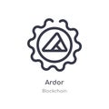 ardor outline icon. isolated line vector illustration from blockchain collection. editable thin stroke ardor icon on white