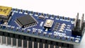 Arduino nano electronic component. Small single board computer, device for study Royalty Free Stock Photo