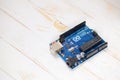 Arduino UNO microcontroller Royalty Free Stock Photo