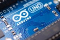 Arduino UNO microcontroller Royalty Free Stock Photo