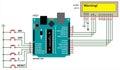 Arduino scheme of processing keyboard keystrokes and displaying information on an alphanumeric LCD display.