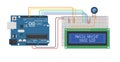 Arduino Uno 16X2 LCD Display Circuit. Arduino project, homework and desing.