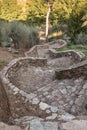 Arduous Winding Old stone Stairs In Vicopisano, Italy