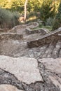 Arduous Winding Old stone Stairs In Vicopisano, Italy