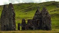 Ruins of Ardvreck Castle house on Loch Assynt. Sutherland, Scotland, U.K. Royalty Free Stock Photo