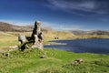 Ardvreck Castle overlooking Loch Assynt Royalty Free Stock Photo