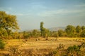Area around Nagpur, India. Dry foothills with orchards farmers gardens