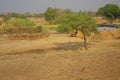 Area around Nagpur, India. Dry foothills with orchards farmers gardens