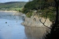 Geology at The Limestone Cave at The Cove Beach. Silverdale. UK Royalty Free Stock Photo