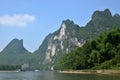 The area around small town Yangshuo in Guangxi Zhuang Autonomous Region in China Royalty Free Stock Photo