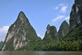 The area around small town Yangshuo in Guangxi Zhuang Autonomous Region in China Royalty Free Stock Photo