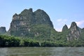 The area around small town Yangshuo in Guangxi Zhuang Autonomous Region in China Royalty Free Stock Photo