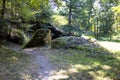 Huge stones in the park the sofiyevsky park.