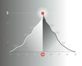 Area chart, graph. Business Infographics elements.