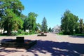 Area in Chernihiv town with beautiful trees and paths