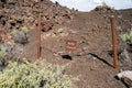 Area closed for a hiking trail in Craters of the Moon National Monument in Idaho Royalty Free Stock Photo