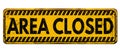 Area closed vintage rusty metal sign Royalty Free Stock Photo