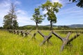 The area of the Czechoslovak fortifications, bunker Cihelna near Kraliky town, Czech republic Royalty Free Stock Photo