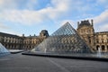 The area in front of the Louvre, summer morning.