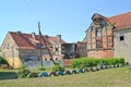 The area of historical building with ruins of houses. Zheleznodorozhnyj, Kaliningrad region