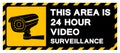 This Area Is 24 Hour Video Surveillance Symbol Sign, Vector Illustration, Isolate On White Background Label. EPS10 Royalty Free Stock Photo