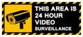 This Area Is 24 Hour Video Surveillance Symbol Sign, Vector Illustration, Isolate On White Background Label. EPS10 Royalty Free Stock Photo