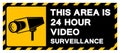 This Area Is 24 Hour Video Surveillance Symbol Sign, Vector Illustration, Isolate On White Background Label. EPS10 Royalty Free Stock Photo