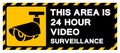 This Area Is 24 Hour Video Surveillance Symbol Sign, Vector Illustration, Isolate On White Background Label. EPS10 Royalty Free Stock Photo