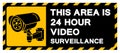 This Area Is 24 Hour Video Surveillance Symbol Sign, Vector Illustration, Isolate On White Background Label. EPS10 Royalty Free Stock Photo