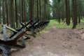 Anti-tank barricades from World War II in Slavonice in the Czech Republic Royalty Free Stock Photo