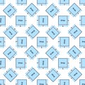 Area of a Rectangle colored seamless pattern - concept blue background