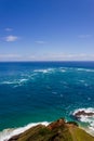 area of rough water is where the Tasman Sea meets the Pacific Ocean, Cape Reinga New Zealand