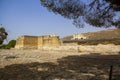 The area for sacrifices near the palace of Knossos and a fragment of the wall restored by Evans Royalty Free Stock Photo