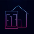 Area square and house nolan icon. Simple thin line, outline vector of real estate icons for ui and ux, website or mobile