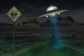 Area 51 Surreal Alien UFO Sighting Royalty Free Stock Photo