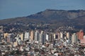 VIEW OF THE CITY OF TANDIL IN A VALLEY WITH LOW MOUNTAINS WITH BUILDINGS IN PROVINCE OF BUENOS AIRES ARGENTINA-OCT 2018 Royalty Free Stock Photo