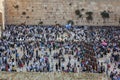 The area of Western Wall of Temple filled with people Royalty Free Stock Photo