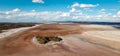 Areal photo of a saltlake and blue sky in western australia Royalty Free Stock Photo