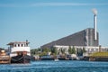 Areal view of Amager Bakke, Slope or Copenhill, incineration plant, heat and power waste-to-energy plant Royalty Free Stock Photo