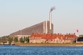 Areal view of Amager Bakke, Slope or Copenhill, incineration plant, heat and power waste-to-energy plant Royalty Free Stock Photo