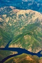 Areal view of beautiful landscape of Siberia in Russia Royalty Free Stock Photo