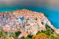 Areal view of Cefalu, Italy. Royalty Free Stock Photo