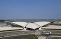 Areal view of the historic TWA Flight Center and JetBlue Terminal 5 at John F Kennedy International Airport Royalty Free Stock Photo