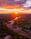 Areal view of KuldÃÂ«ga. Small countryside city.