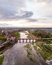 Areal view of KuldÃÂ«ga. Small countryside city.