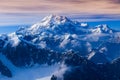Areal view of Mount McKinley glaciers, Alaska, USA