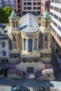 Areal view of Notre Dame Des Victoires Church, San Francisco, California, United States of America, USA Royalty Free Stock Photo