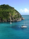 Areal view at Shell beach, St. Barts, French West Indies