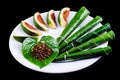 Areca nut, betel nut chewed with the leaf Royalty Free Stock Photo