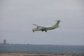 ARECIFE, SPAIN - APRIL, 15 2017: ATR 72 of Binter landing at Lan